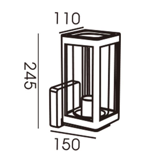 Applique murale inversée avec couvercle en verre 110 HR60122 Applique murale inversée avec couvercle en verre 110 HR60122