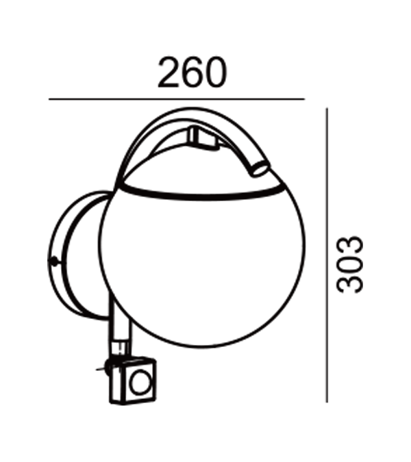 Applique murale à induction ronde en verre Parrot Bend HR60671S Applique murale à induction ronde en verre Parrot Bend HR60671S