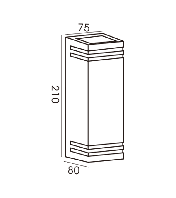 Applique murale bidirectionnelle transparente décorative carrée 75 HR60238 Applique murale bidirectionnelle transparente décorative carrée 75 HR60238
