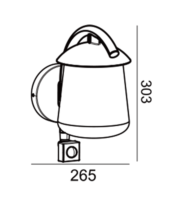Applique murale à induction en verre à dessus plat Parrot Bend HR60673S Applique murale à induction en verre à dessus plat Parrot Bend HR60673S