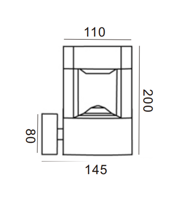 Applique 110 Carrée GX53 HR60032 Applique 110 Carrée GX53 HR60032