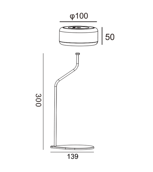 Lampe de charge avec tube coudé HR95006 Lampe de charge avec tube coudé HR95006