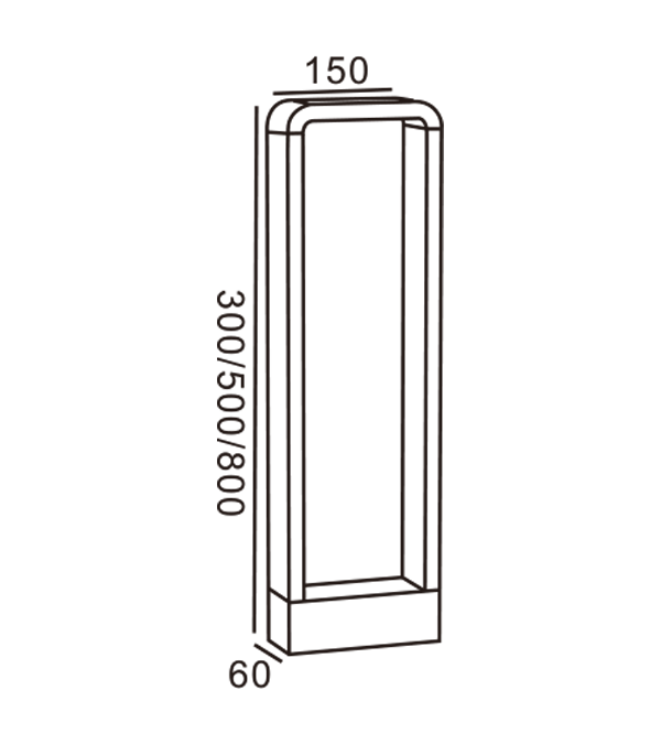 Lampe de jardin carrée HR60072-300 Lampe de jardin carrée HR60072-300