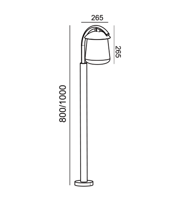 Lampe de jardin en verre à dessus plat Parrot HR60701-800 Lampe de jardin en verre à dessus plat Parrot HR60701-800