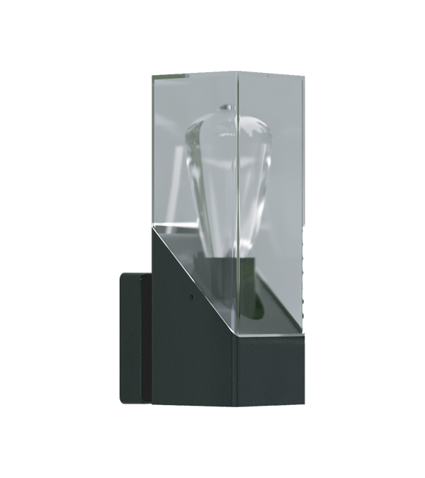 Applique murale PC carrée E27 gris fumé HR60133 Applique murale PC carrée E27 gris fumé HR60133