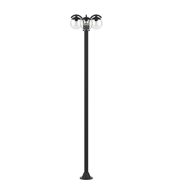 Trois lampes de jardin rondes en verre HR60694